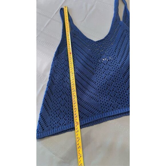 ABERCROMBIE & FITCH BLUE CROCHET TANK TOP SIZE S - Picture 6 of 11